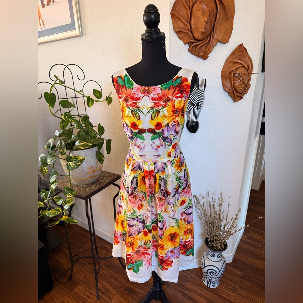 Robbie Bee Floral Cotton Dress